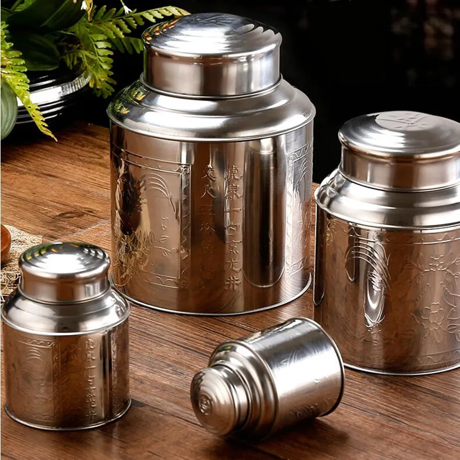 Tea Coffee Sugar Container - Kotak Besi Kemasan Caddy Teh Besar