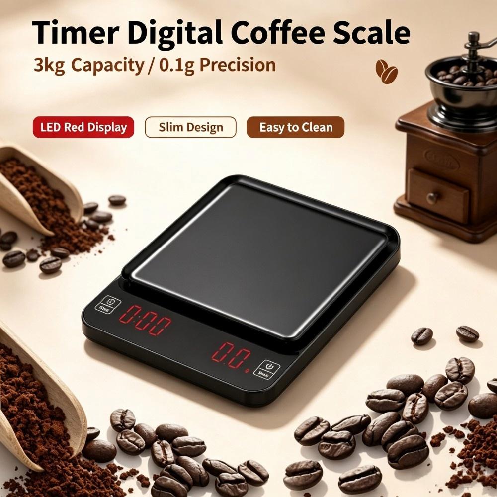 Coffee & Tea Restaurant - Timbangan Kopi Digital Presisi Tinggi 3kg/0.1g,