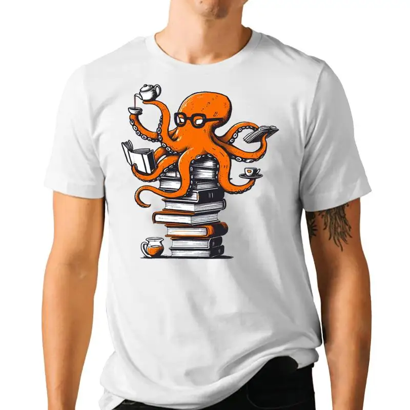 T And Tea Coffee - Kaos Bacaan Octopus Coffee Tea Bookish