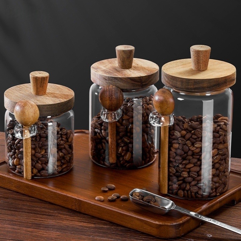 Coffee Tea Jar Set - Set Wadah Penyimpanan Kaca ABJI-Glass Jar