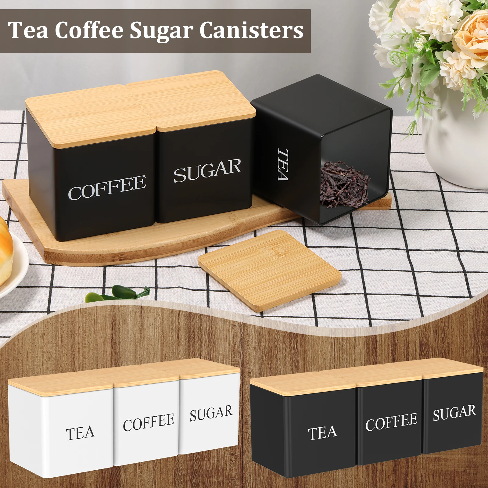Coffee Tea Jar Set - Set 3 Buah Kaleng Kopi Gula