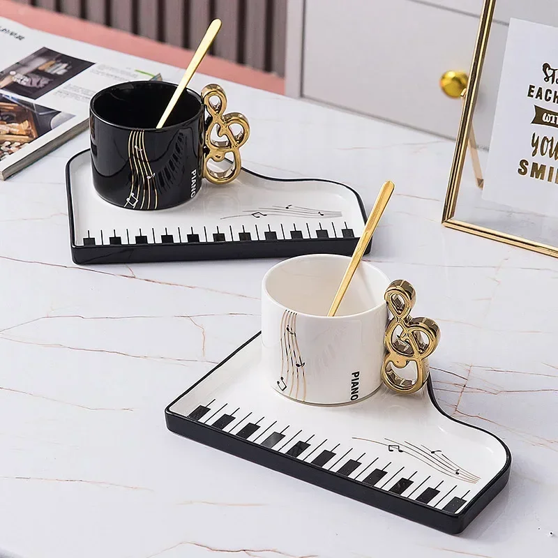 Coffee Tea Spoon - 200ml Cangkir Kopi Piano Kreatif dengan
