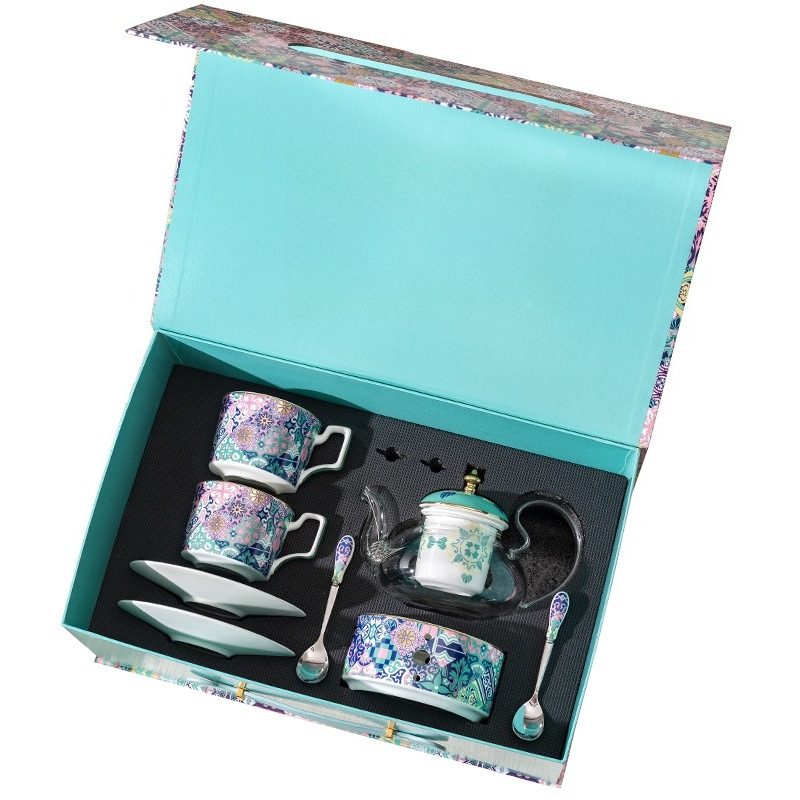Coffee Tea Gardens - Set cangkir kopi dan tatakan porselen