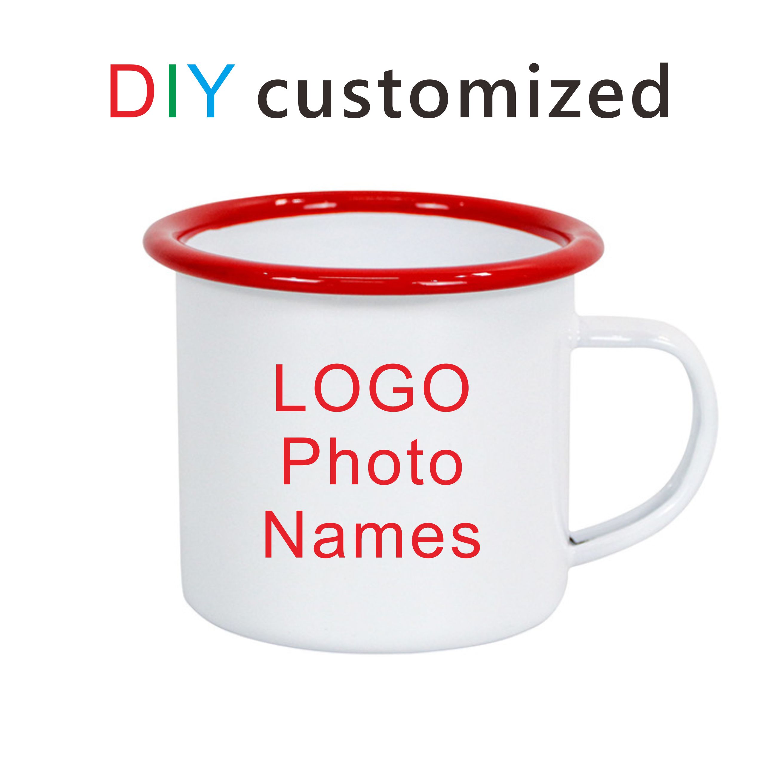 Coffee Tea Photos - Mug Logam Enamel Kustom 350ML Cetak