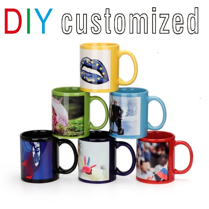 Coffee Tea Photos - Cangkir hitam Mug keramik Logo DIY,