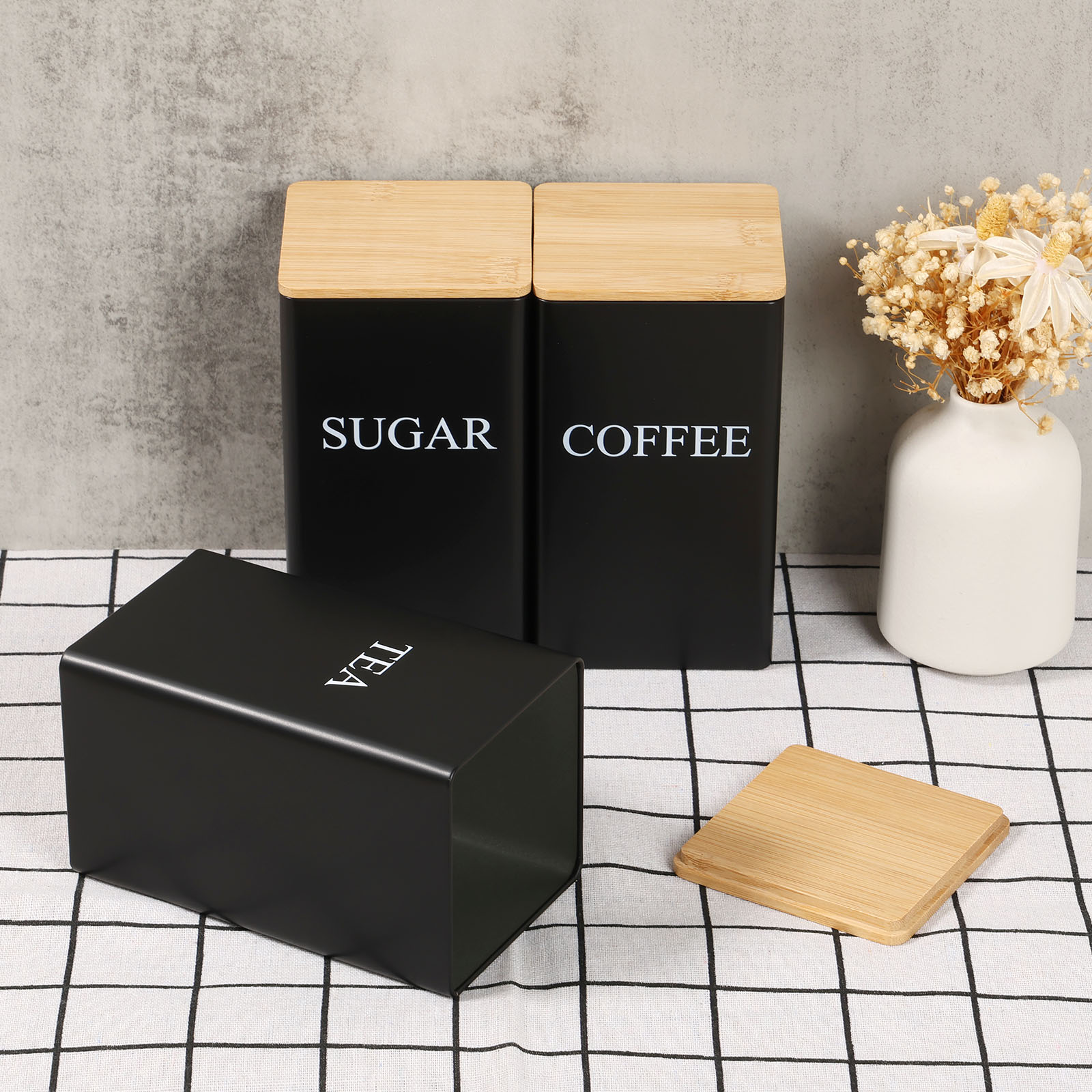 Tea Coffee Sugar Container - Toples Penyimpanan Biji Kopi Wadah Gula