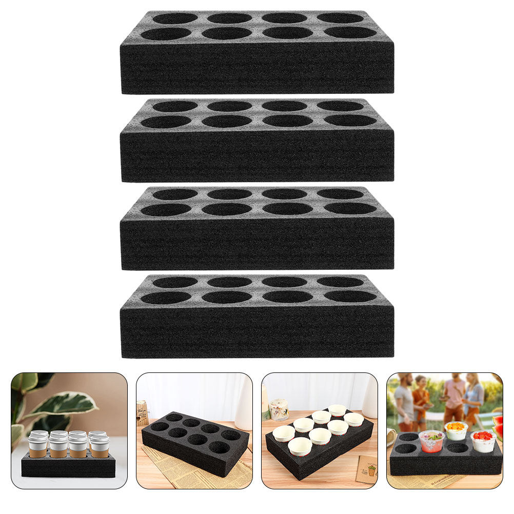 Coffee Tea Uses - 4Pcs Nampan Cangkir Multi-Lubang Kapasitas 8
