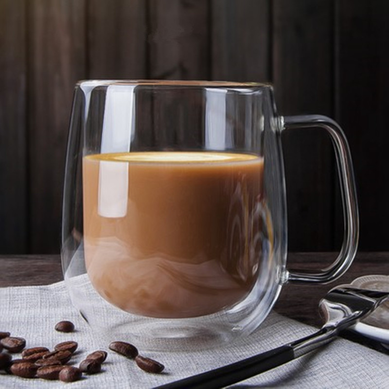 80-650Ml Mug Kaca Dinding Gand - Lemon Tea Coffee ulasan dan harga
