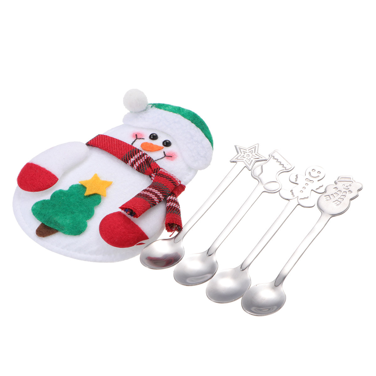 5Pcs Set Sendok Natal Stainles - Coffee Tea Spoon ulasan dan harga