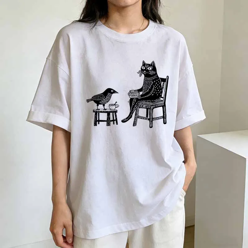 Kaus Gambar Kucing Kopi Teh de - T And Tea Coffee ulasan dan harga