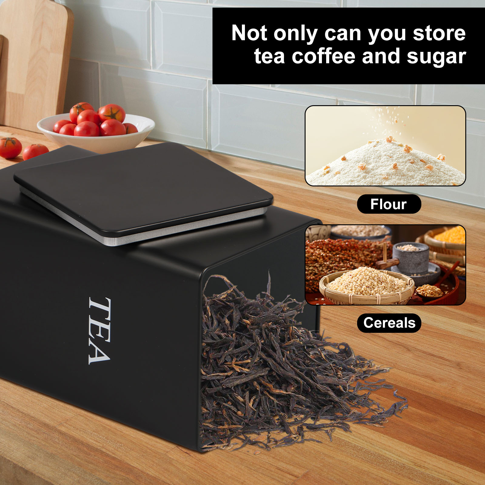 3 buah kaleng penyimpanan biji - Coffee Tea Canister Set ulasan dan harga