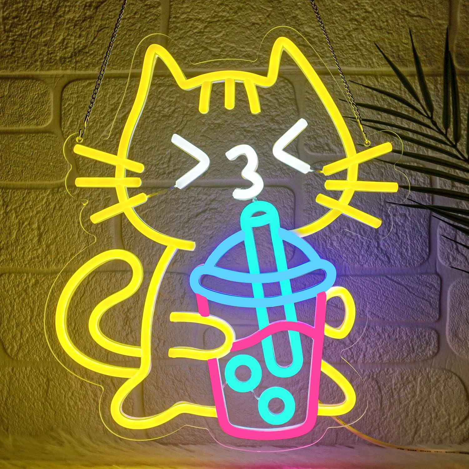 Lampu Neon Boba Tea Bentuk Kuc - Coffee Tea Boba ulasan dan harga