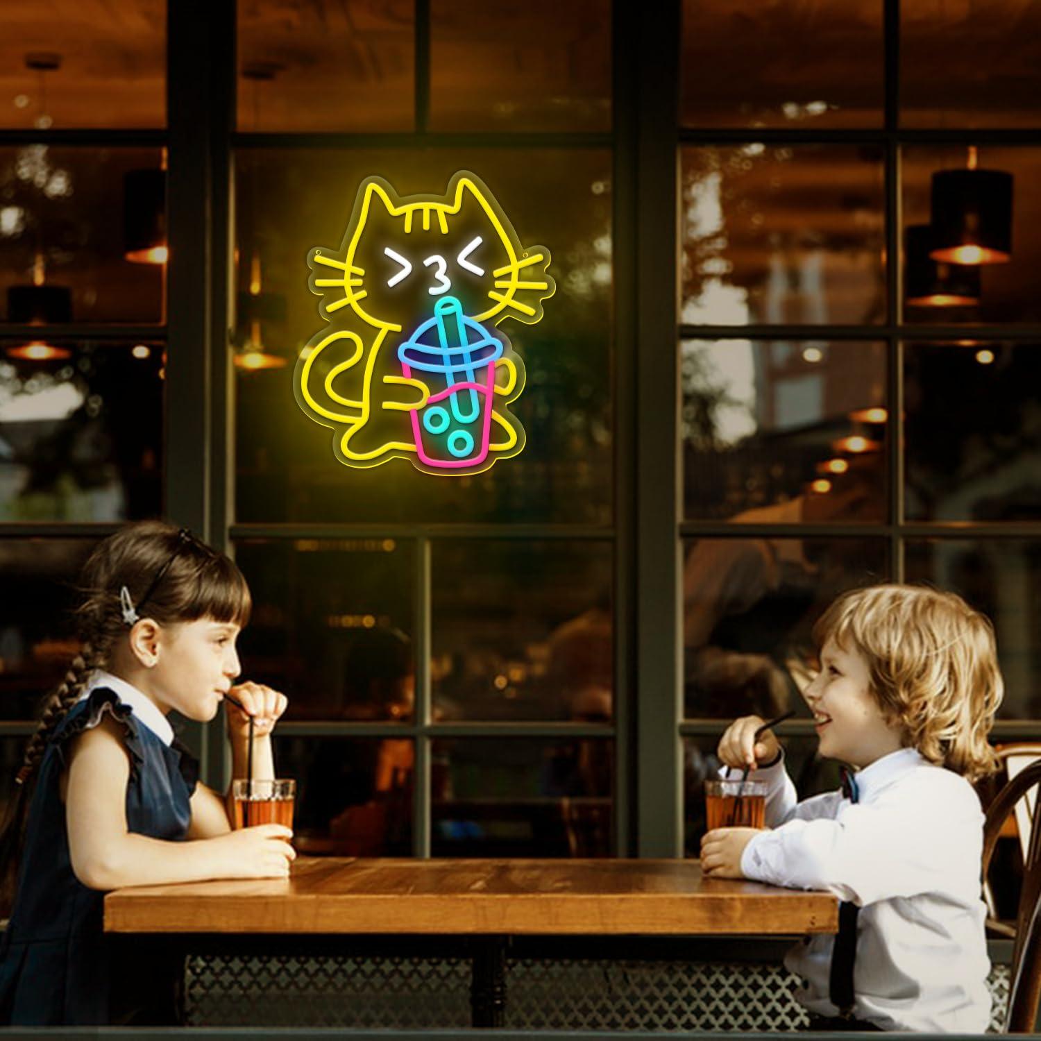 Lampu Neon Boba Tea Bentuk Kuc - Coffee Tea Boba ulasan dan harga
