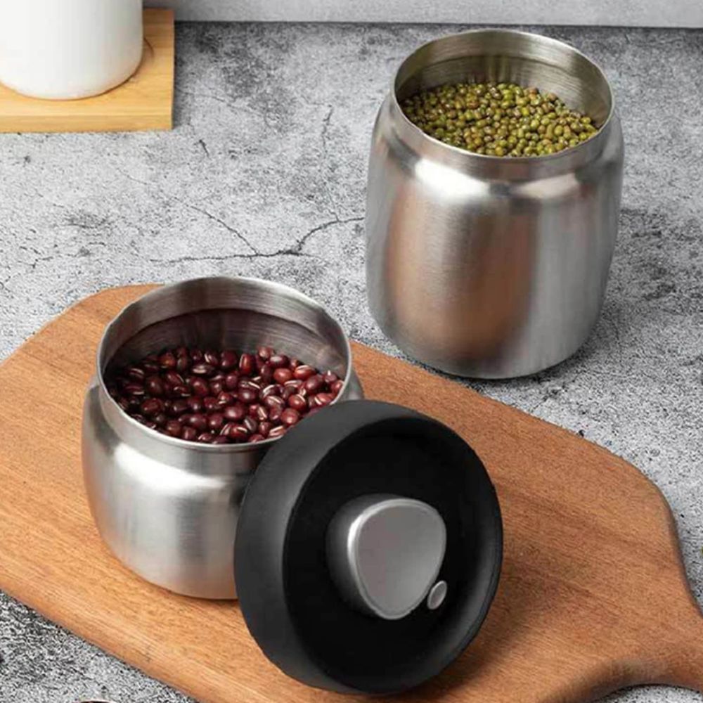 Stoples Vakum Baja Tahan Karat - Coffee Tea Canister Set ulasan dan harga
