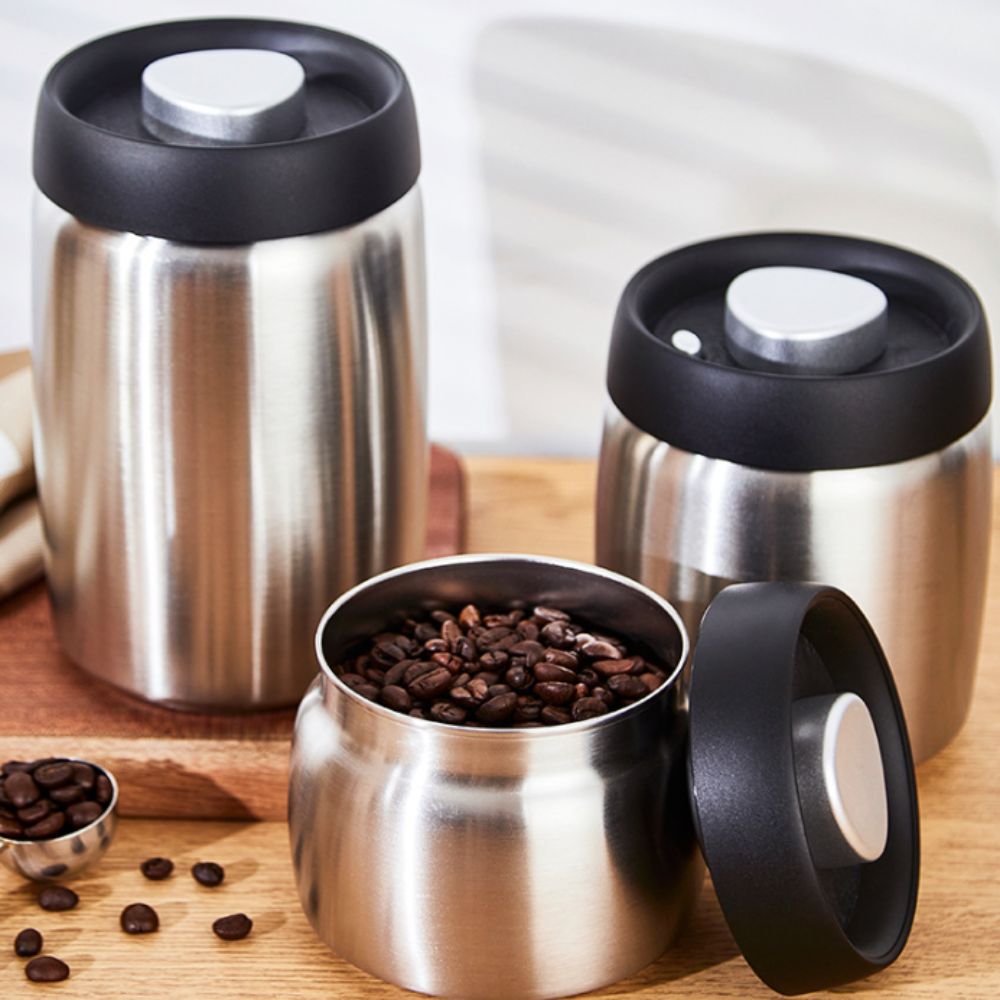 Stoples Vakum Baja Tahan Karat - Coffee Tea Canister Set ulasan dan harga