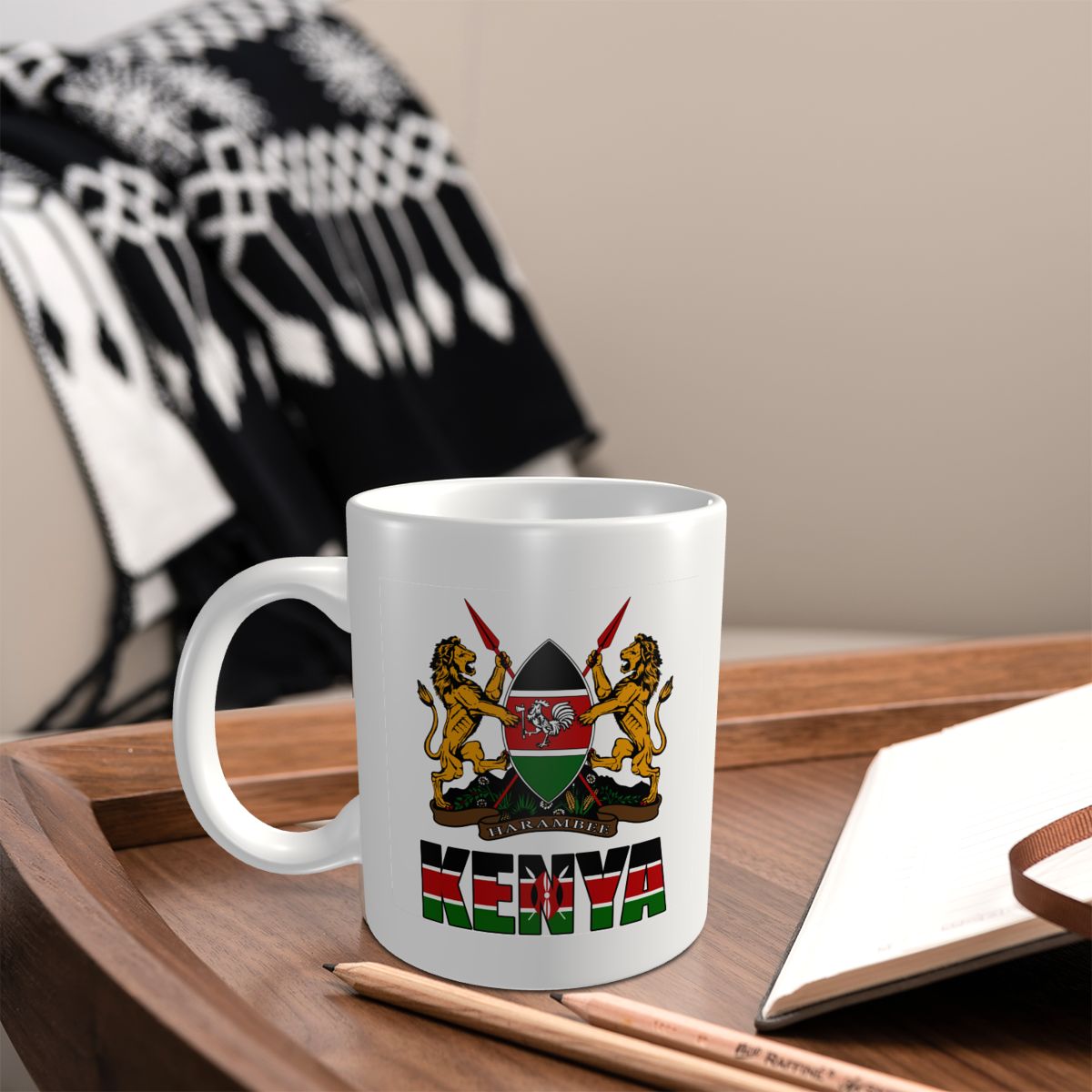 Mark Cup Mug Kenya Huruf Bende - Coffee Tea Kenya ulasan dan harga