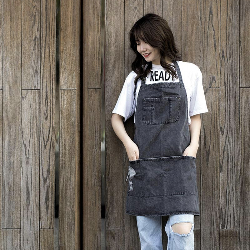 Celemek Denim Katun Cuci Jepan - Coffee Tea Gardens ulasan dan harga