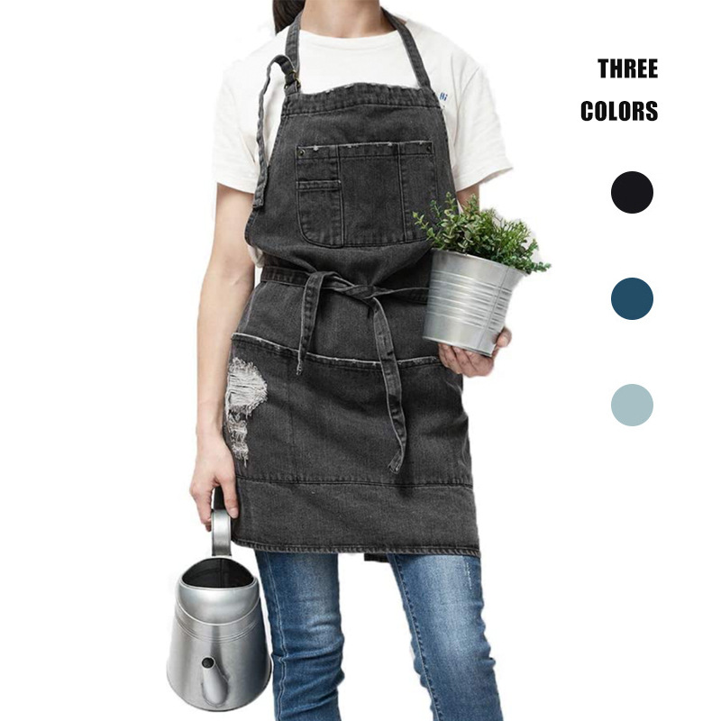 Celemek Denim Katun Cuci Jepan - Coffee Tea Gardens ulasan dan harga
