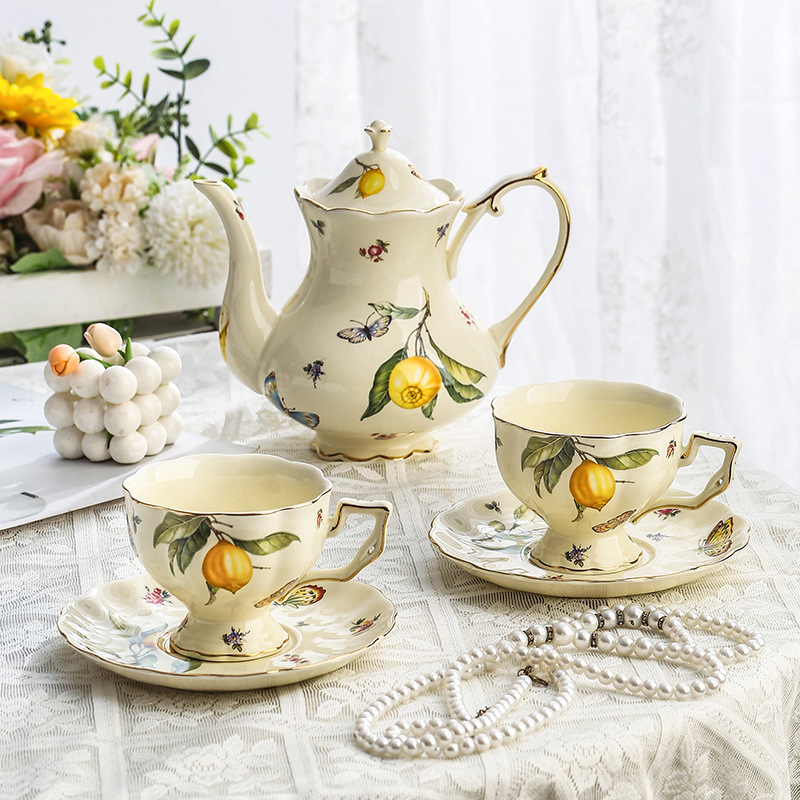 Set Teh Gaya Pedesaan Eropa, T - Lemon Tea Coffee ulasan dan harga