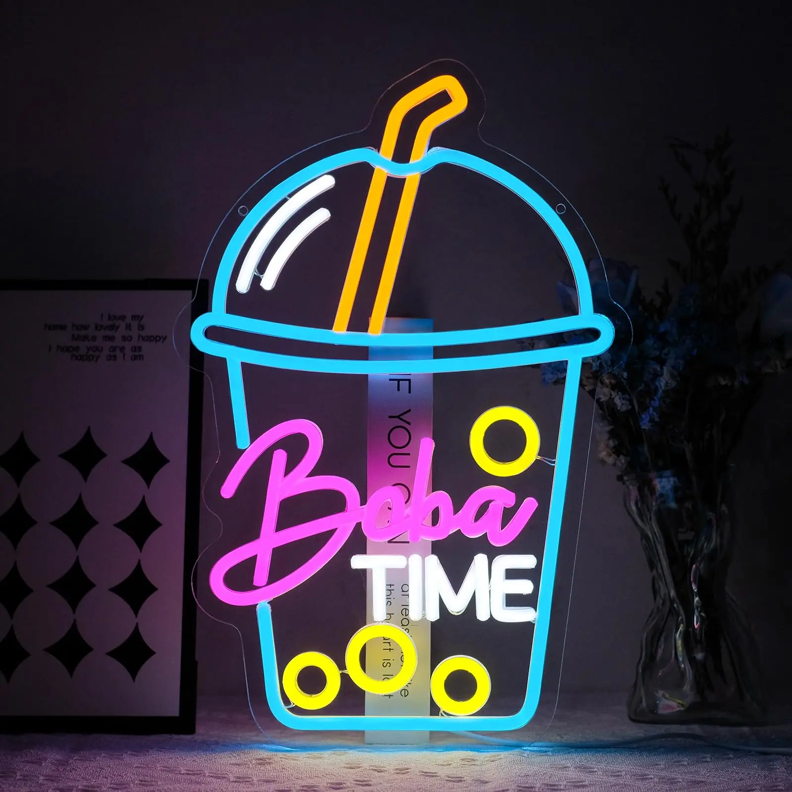 Neon Sign Boba Time untuk Deko - Coffee Tea Boba ulasan dan harga