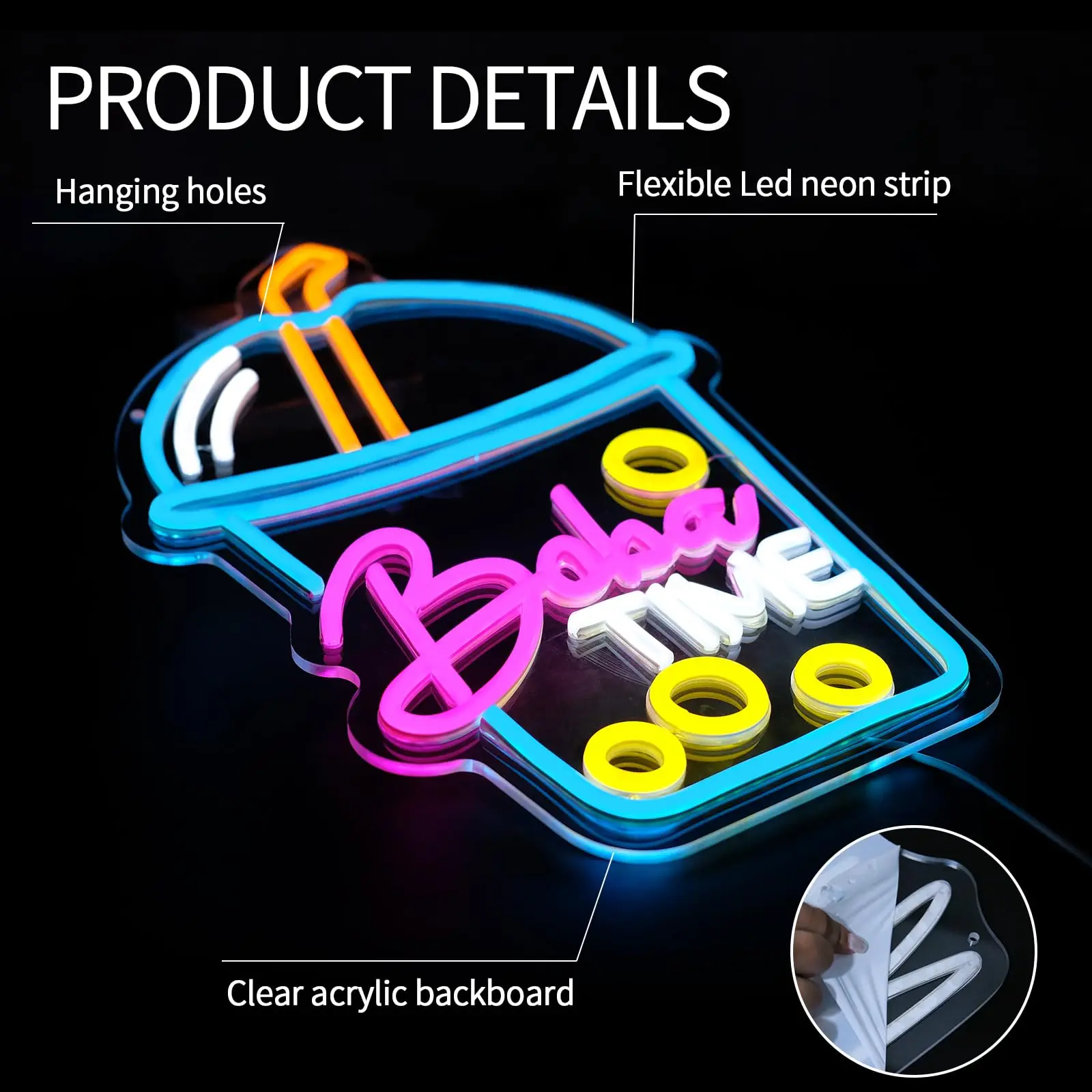 Neon Sign Boba Time untuk Deko - Coffee Tea Boba ulasan dan harga