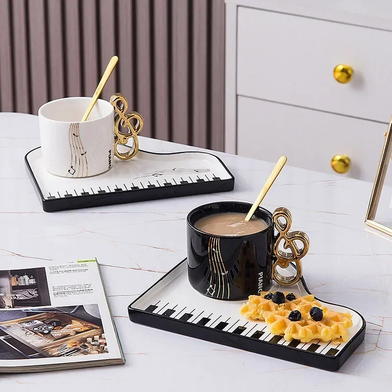 200ml Cangkir Kopi Piano Kreat - Coffee Tea Spoon ulasan dan harga