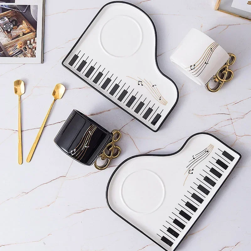 200ml Cangkir Kopi Piano Kreat - Coffee Tea Spoon ulasan dan harga