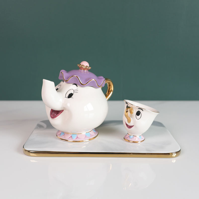 Teko Teh Kartun Beauty And The - Coffee Tea Jar Set ulasan dan harga