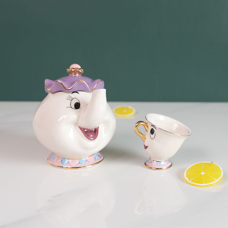 Teko Teh Kartun Beauty And The - Coffee Tea Jar Set ulasan dan harga
