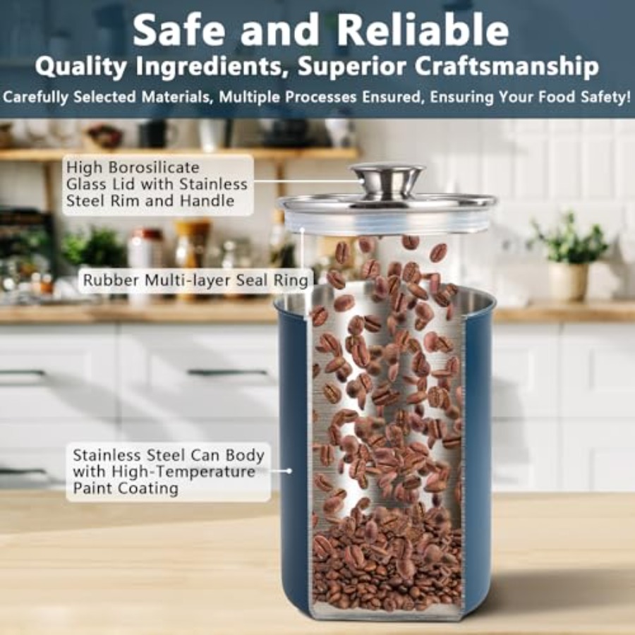 Set Wadah Makanan Stainless St - Coffee Tea Canister Set ulasan dan harga