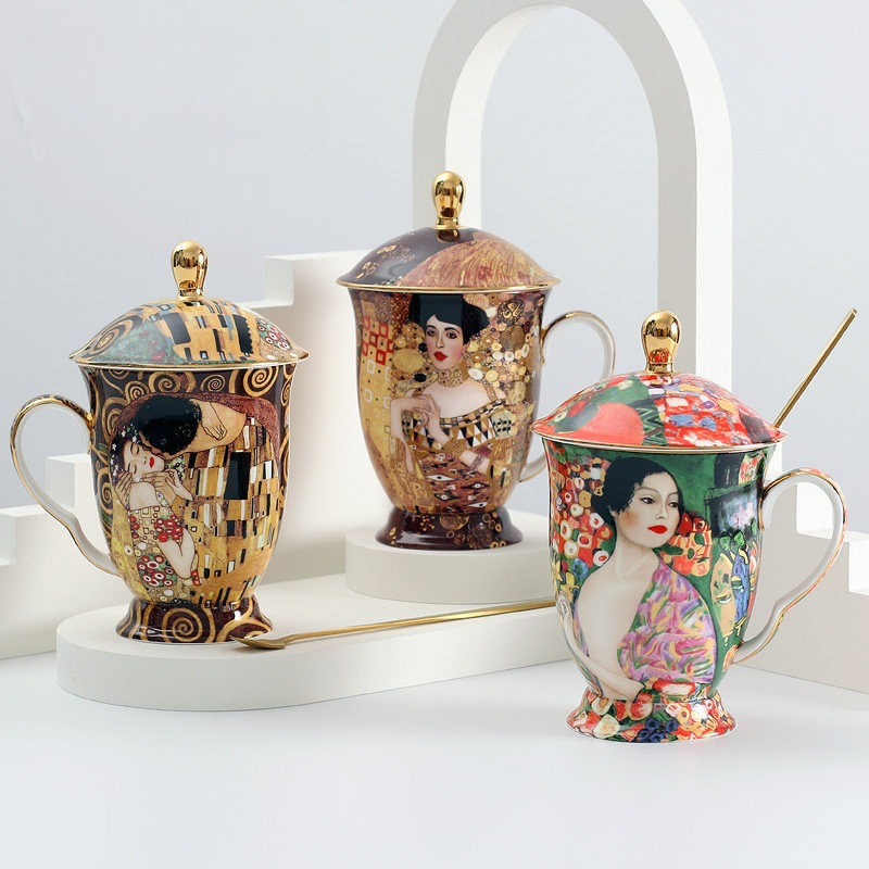 Mug Keramik Eropa dengan Tutup - Coffee Tea Spoon ulasan dan harga