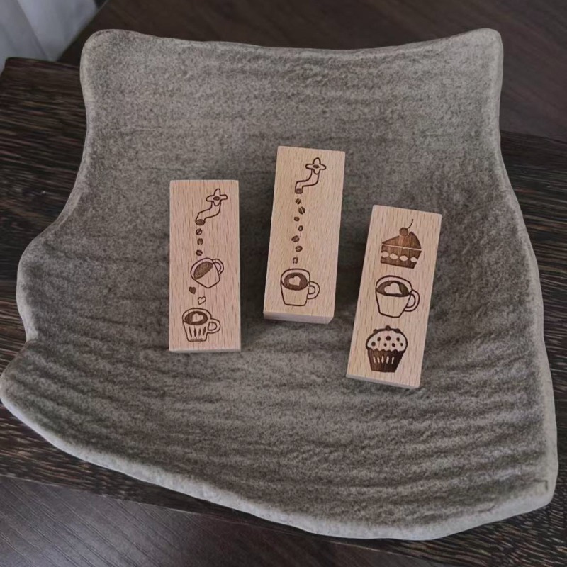 Stempel Karet Kayu Vintage Can - Coffee Tea Photos ulasan dan harga
