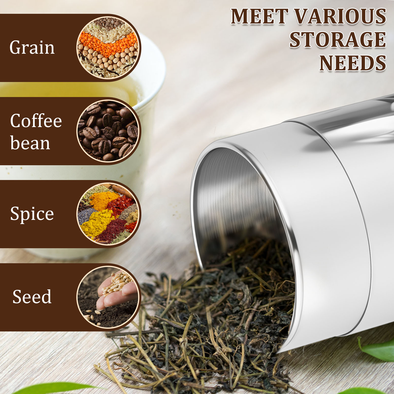 Kaleng Kaleng Daun Teh Baja Ta - Tea Coffee Sugar Container ulasan dan harga