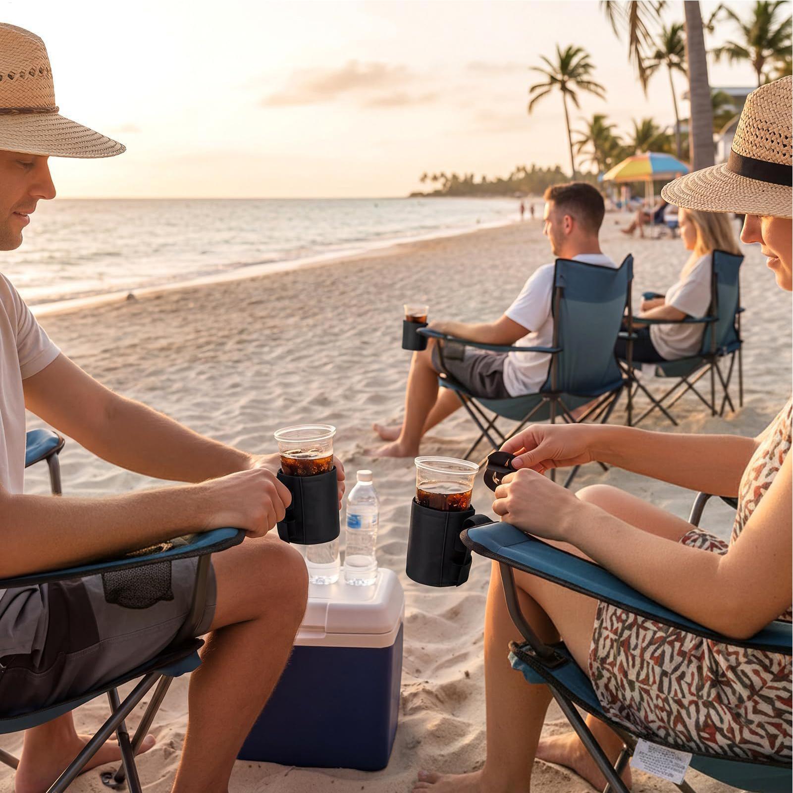 Tempat Gelas Kursi Pantai 600d - Coffee Tea Holder ulasan dan harga