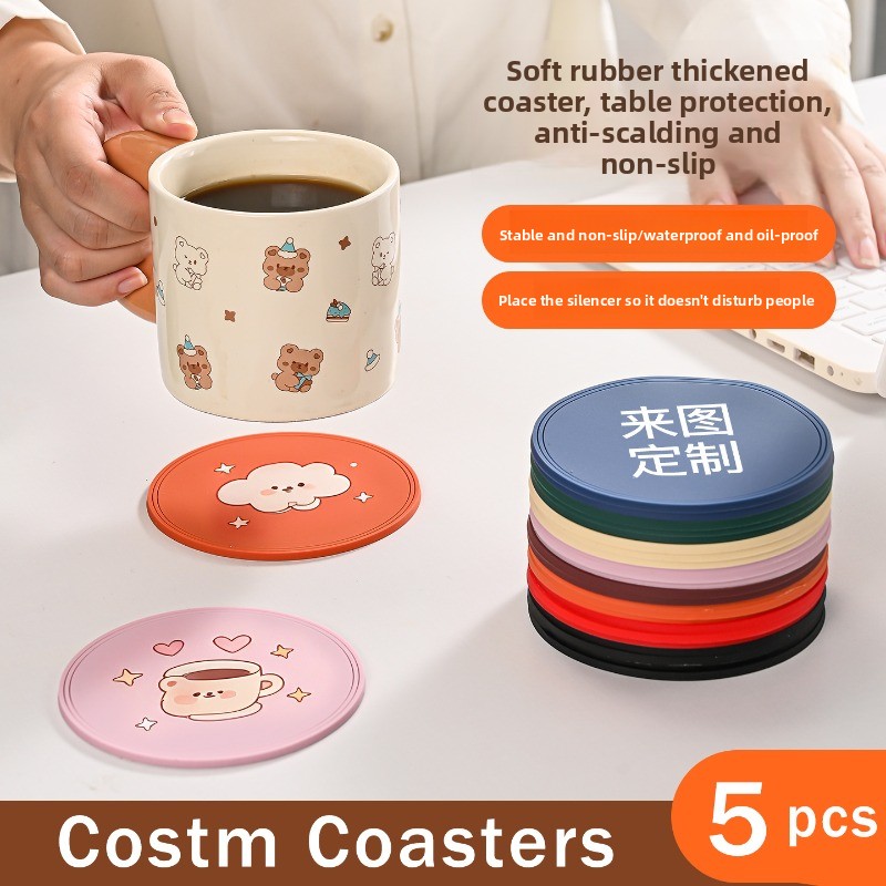 5Pcs Alas Gelas Plastik PVC Le - Coffee Tea Photos ulasan dan harga