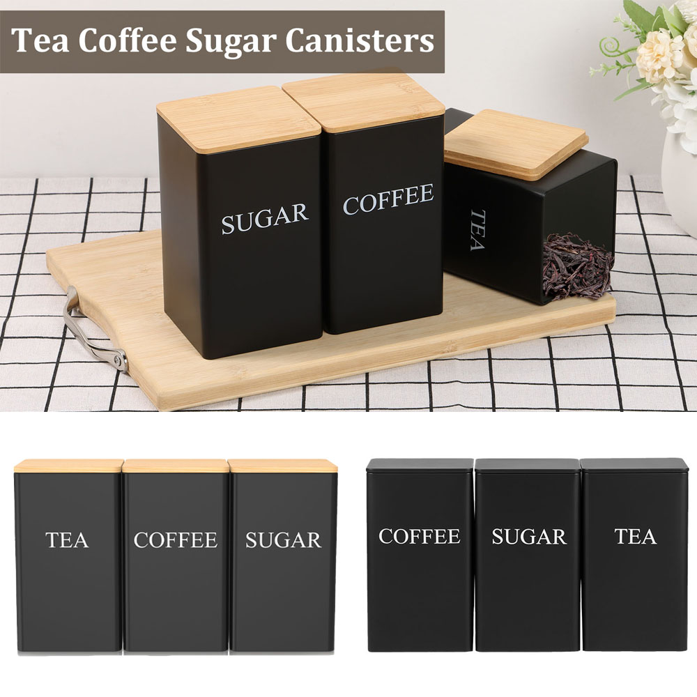 Toples Penyimpanan Biji Kopi W - Tea Coffee Sugar Container ulasan dan harga