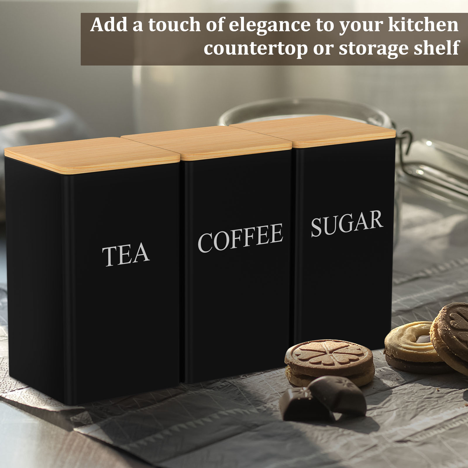 Toples Penyimpanan Biji Kopi W - Tea Coffee Sugar Container ulasan dan harga